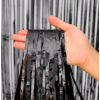 Kurtyna metalizowana dekoracja czarny 1x2m
